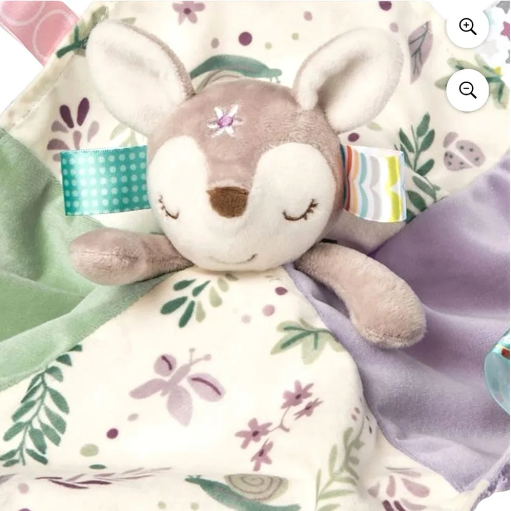 Mary Meyer Taggies Signature Flora Fawn Deer Plush Lovey Satin Back Sensory Toy
